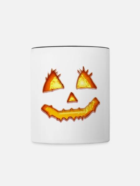 Kürbis - Tasse zweifarbig - Weiß/Schwarz