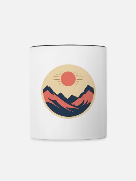 Berge im Sonnenschein - Tasse zweifarbig - Weiß/Schwarz