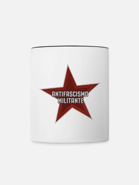 Militanter Antifaschismus - Tasse zweifarbig - Weiß/Schwarz