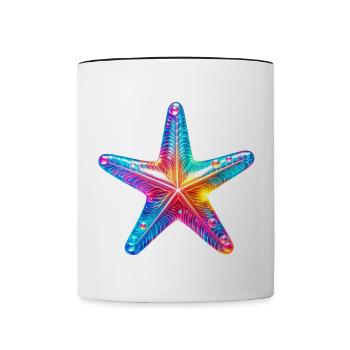 Seestern - Tasse zweifarbig - Weiß/Schwarz - Vorne