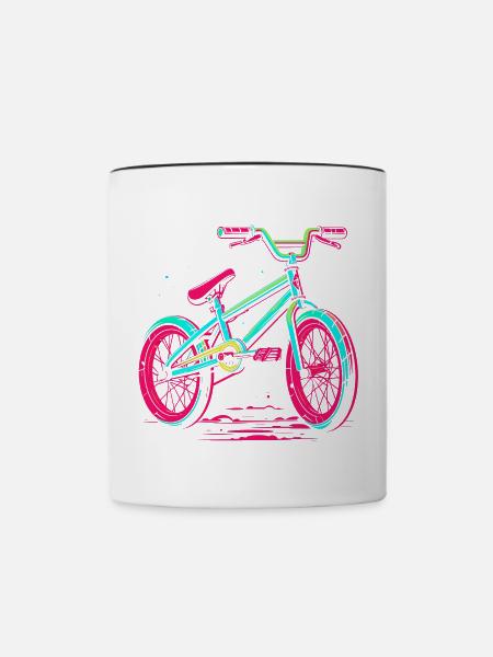 BMX Fahrrad Vaporwave - Tasse zweifarbig - Weiß/Schwarz