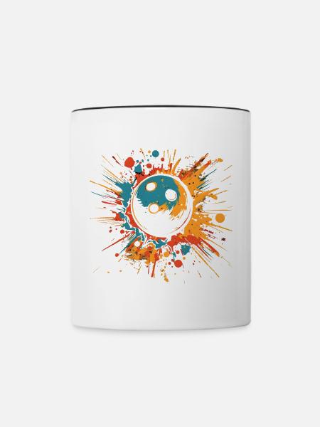 Bowling Farbkleckse - Tasse zweifarbig - Weiß/Schwarz