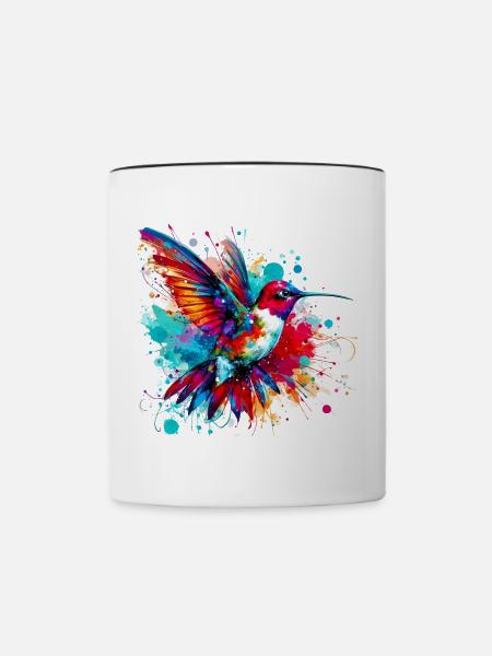 Kolibri - Tasse zweifarbig - Weiß/Schwarz