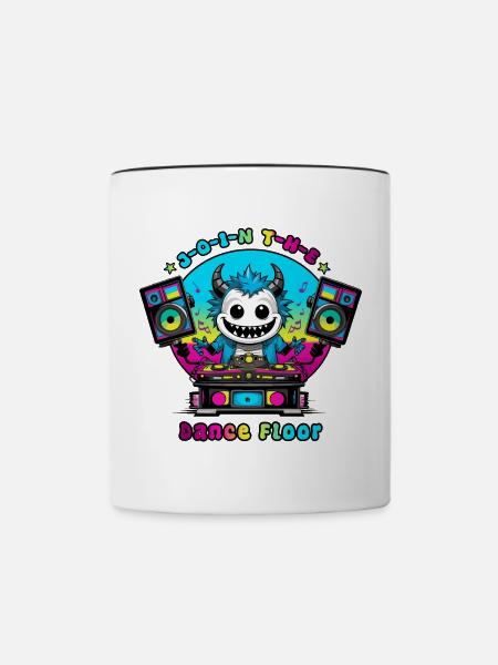 Disco Monster - Tasse zweifarbig - Weiß/Schwarz