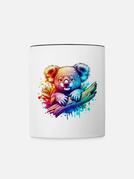 Koala - Tasse zweifarbig - Weiß/Schwarz