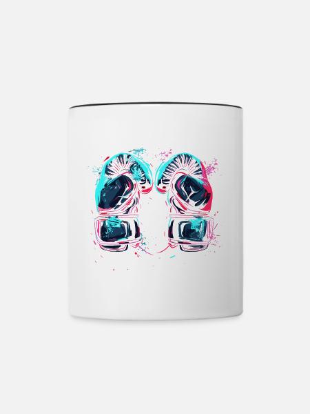 Kickboxhandschuhe Steampunk Look - Tasse zweifarbig - Weiß/Schwarz