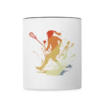 Vintage Lacrosse Girls - Contrasting Mug - white/black - Front