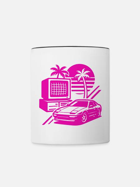 Miami Retro Pop Art - Tasse zweifarbig - Weiß/Schwarz