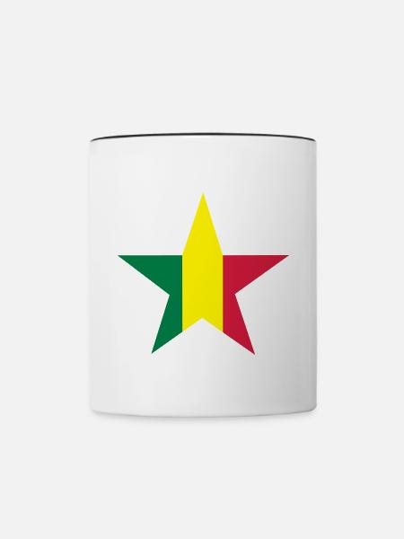 Rasta Stern - Tasse zweifarbig - Weiß/Schwarz
