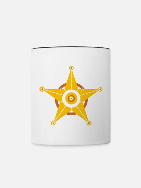 Sheriff Stern - Tasse zweifarbig - Weiß/Schwarz