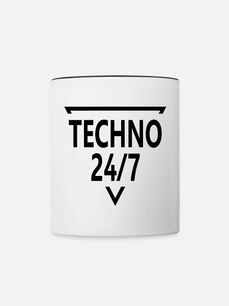 Techno - Techno music - Tasse zweifarbig - Weiß/Schwarz