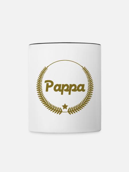 Pappa - Tasse zweifarbig - Weiß/Schwarz