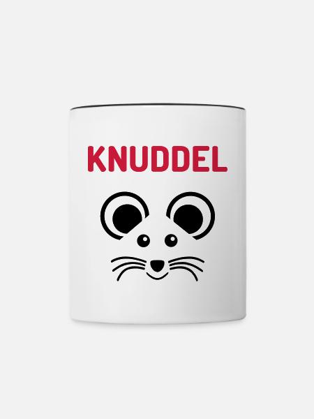 ★ Designfarben änderbar ★ Knuddelmaus - Tasse zweifarbig - Weiß/Schwarz
