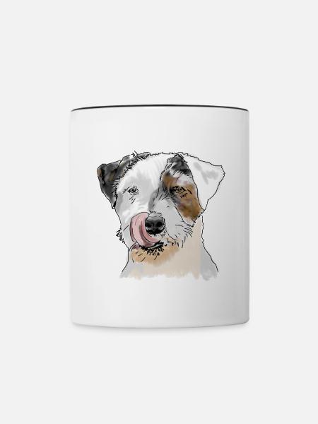 Terrier - Tasse zweifarbig - Weiß/Schwarz