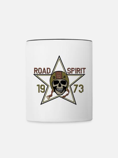 Straßengeist Schädel Stern 1973 - Tasse zweifarbig - Weiß/Schwarz