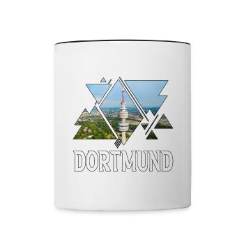 Dortmund Deutschland Stadt Skyline Heimat Liebe - Tasse zweifarbig - Weiß/Schwarz - Vorne