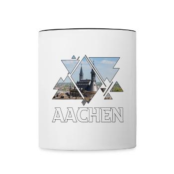 Aachen Deutschland Stadt Skyline Heimat Liebe - Tasse zweifarbig - Weiß/Schwarz - Vorne