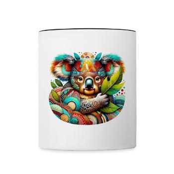Kunstvoller Koala - Tasse zweifarbig - Weiß/Schwarz - Vorne