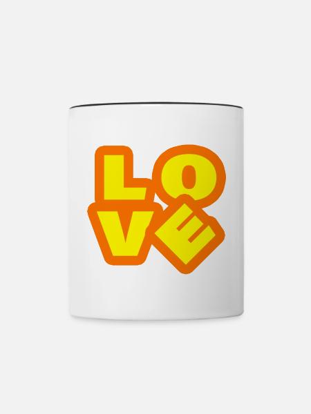 LOVE - Tasse zweifarbig - Weiß/Schwarz