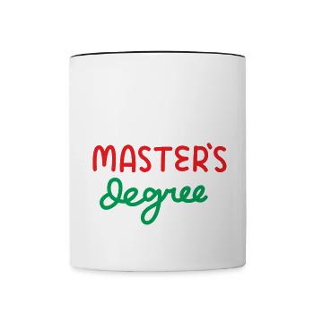 Master-Abschluss - Tasse zweifarbig - Weiß/Schwarz - Vorne