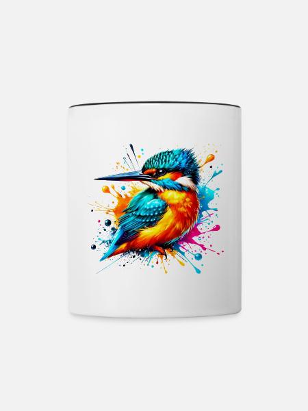 Eisvogel - Tasse zweifarbig - Weiß/Schwarz