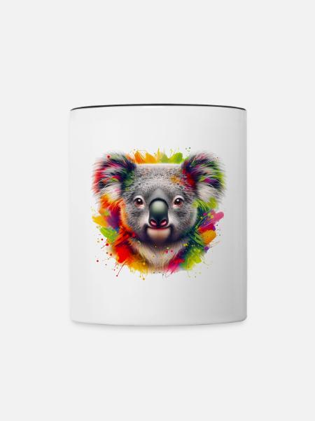 Koala - Tasse zweifarbig - Weiß/Schwarz