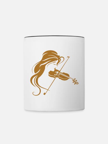 Geigerin Grafik - Tasse zweifarbig - Weiß/Schwarz