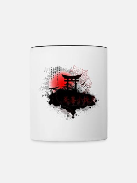Japan Style (Torii) 01 - Tasse zweifarbig - Weiß/Schwarz