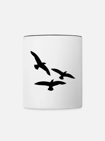 Vögel - Tasse zweifarbig - Weiß/Schwarz