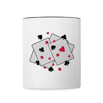 playing cards - Contrasting Mug - white/black - Front
