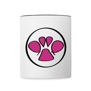 pfote - Tasse zweifarbig - Weiß/Schwarz - Vorne