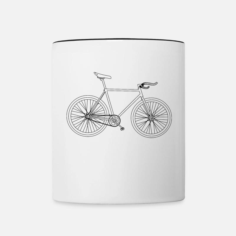 Bicycle silhouette - Contrasting Mug - white/black
