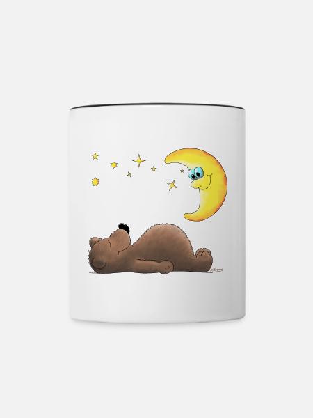 süßer Teddybär - Bär - Tasse zweifarbig - Weiß/Schwarz