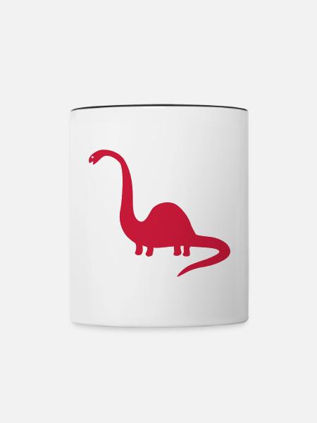 dinosaurier urtier tier - Tasse zweifarbig - Weiß/Schwarz