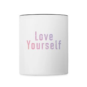 Aimez-vous - Mug contrasté - blanc/noir - Devant