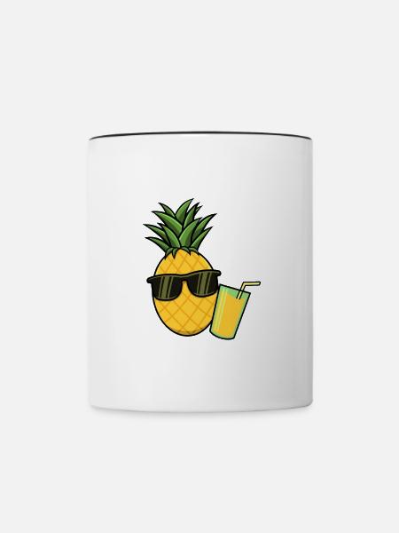 Ananas Pineapple Cocktail - Tasse zweifarbig - Weiß/Schwarz
