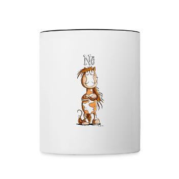 Nö Pferd I Einfach Nö Tiermotiv - Tasse zweifarbig - Weiß/Schwarz - Vorne