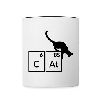 Cat (Calcium, Astat)(Katze) - Tasse zweifarbig - Weiß/Schwarz - Vorne