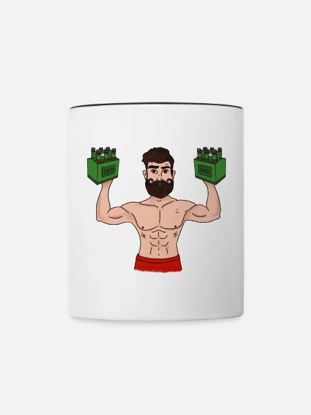 Sixpack Träger - Tasse zweifarbig - Weiß/Schwarz