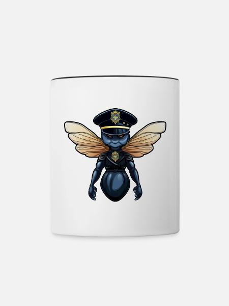 Libellen Polizei - Tasse zweifarbig - Weiß/Schwarz