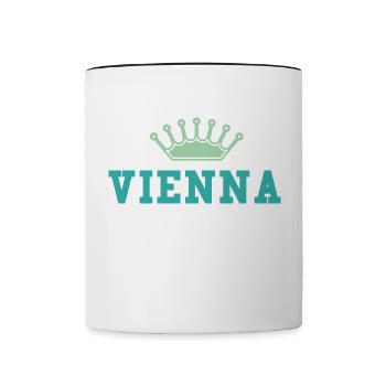 Vienna 2024 Wien Krone - Tasse zweifarbig - Weiß/Schwarz - Vorne