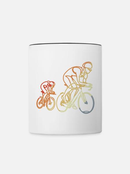 Rennrad Retro Stil - Tasse zweifarbig - Weiß/Schwarz