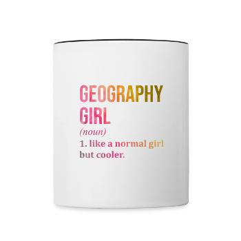 géographie - Mug contrasté - blanc/noir - Devant