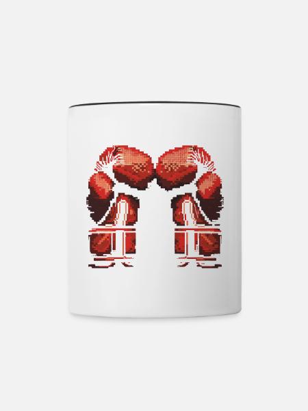 Kickboxhandschuhe Pixel - Tasse zweifarbig - Weiß/Schwarz