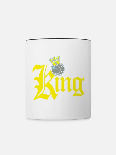 König Petanque Tippfehler - Tasse zweifarbig - Weiß/Schwarz