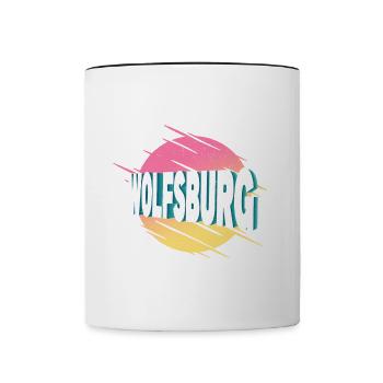 Wolfsburg Germany City Font Vintage Retro - Contrasting Mug - white/black - Front