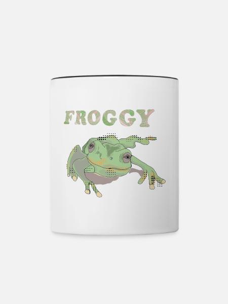 Froggie - Tasse zweifarbig - Weiß/Schwarz