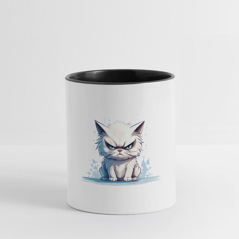 cat grumpy grumpy grumpy meow funny Contrasting Mug