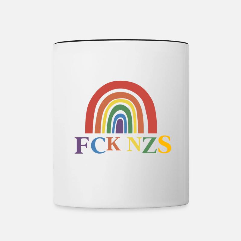 FCK NZS - Tasse zweifarbig - Weiß/Schwarz