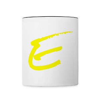 Buchstabe E - Tasse zweifarbig - Weiß/Schwarz - Vorne